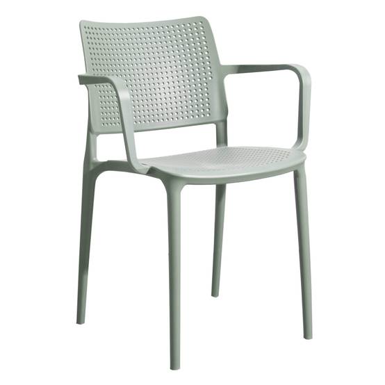 Oviala - Lot de 4 chaises de terrasse en plastique vert sauge Riga - Oviala - Image 2