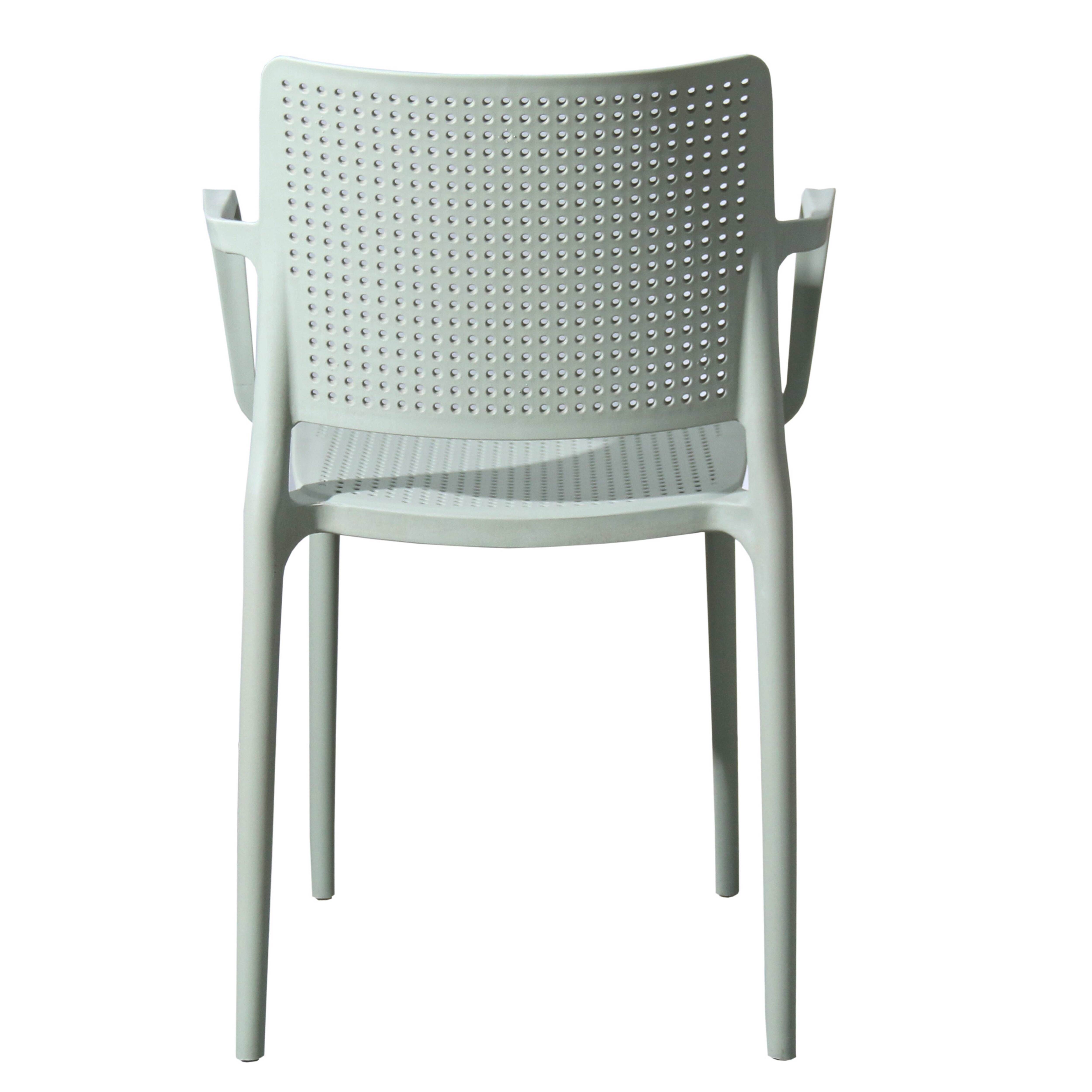 Oviala - Lot de 4 chaises de terrasse en plastique vert sauge Riga - Oviala - Image 3