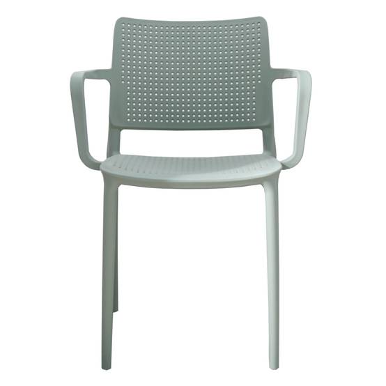 Oviala - Lot de 4 chaises de terrasse en plastique vert sauge Riga - Oviala - Image 4