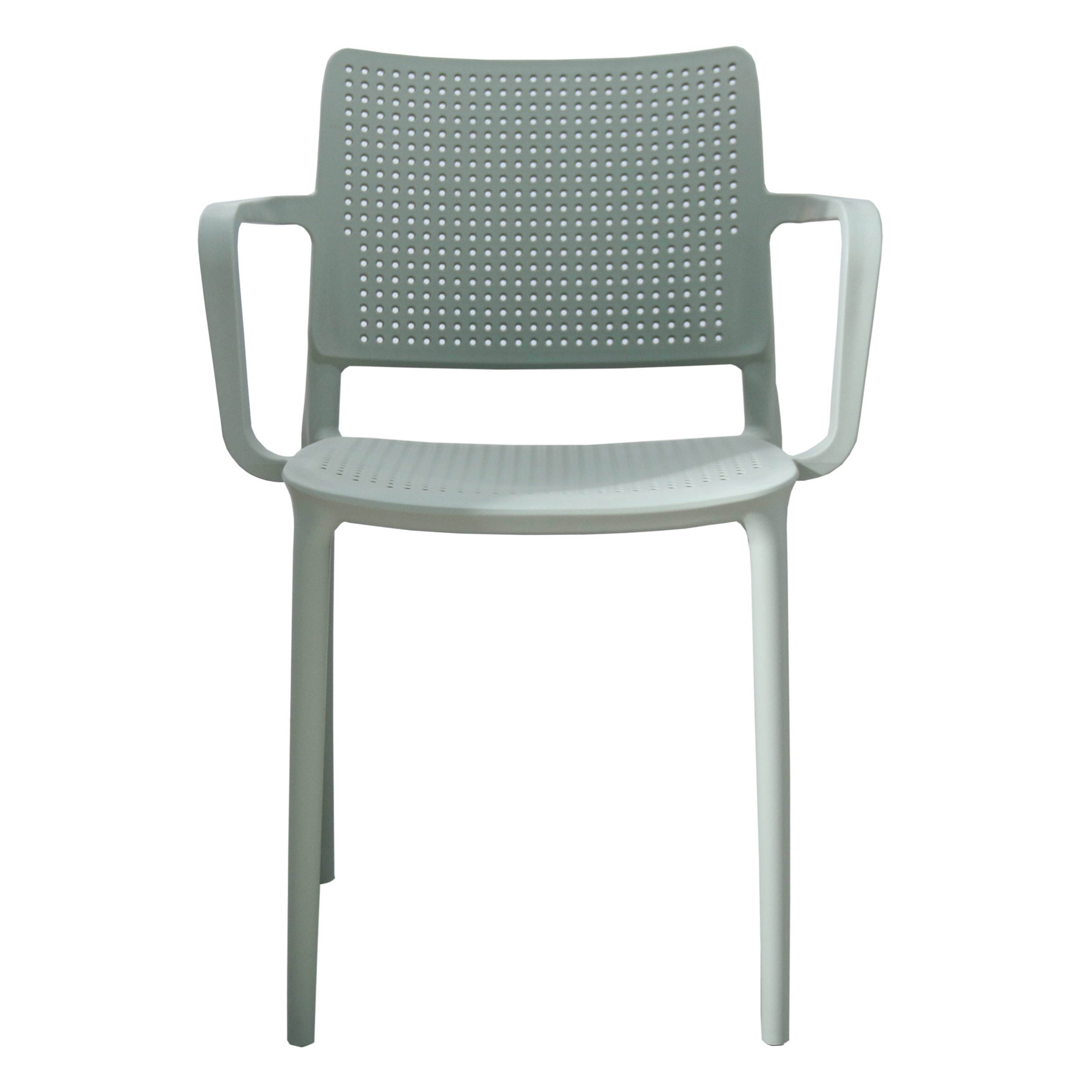 Oviala - Lot de 4 chaises de terrasse en plastique vert sauge Riga - Oviala - Image 4