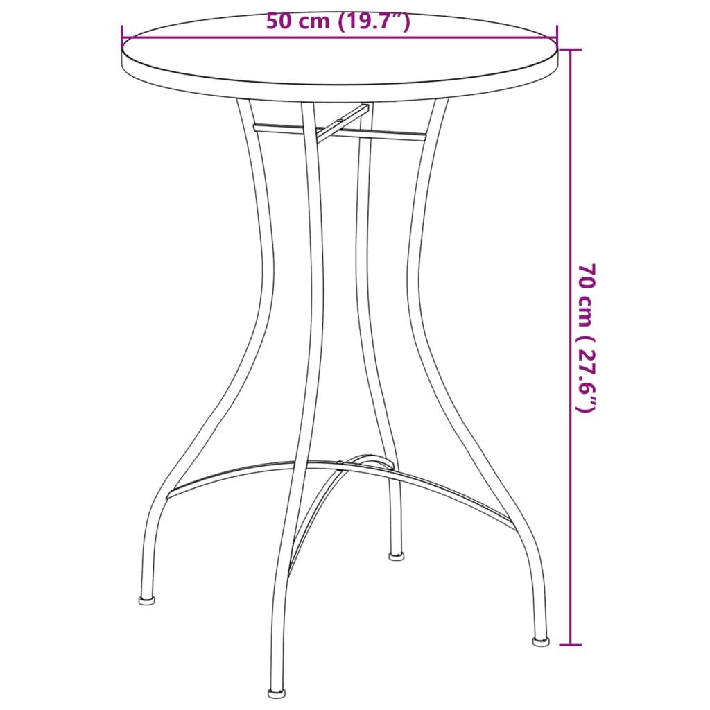 Petite Table de Jardin Ronde Ø50cm en Mosaïque Terracotta et Blanche, Pieds en Fer Forgé – ComfortXL Outdoor Living - Image 7