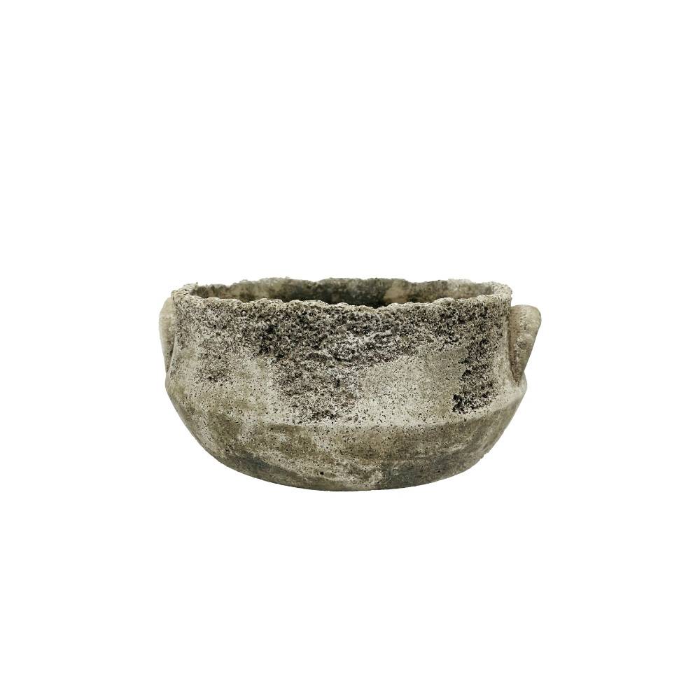 ~ Coupe ronde "Antique" en béton gris vieilli Ø25.5 x 12 cm Chemin de campagne - Imagen 1