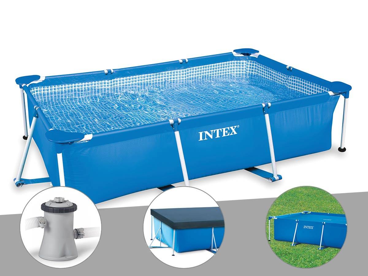 Kit piscine tubulaire rectangulaire Intex 3,00 x 2,00 x 0,75 m + Filtration à cartouche + Bâche de protection + Bâche à bulles - Imagen 2