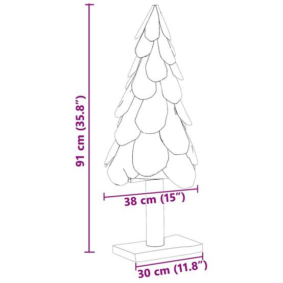 Sapin de Noël rustique en bois de teck massif décoration naturelle 90 cm – ComfortXL Outdoor Living - Image 8