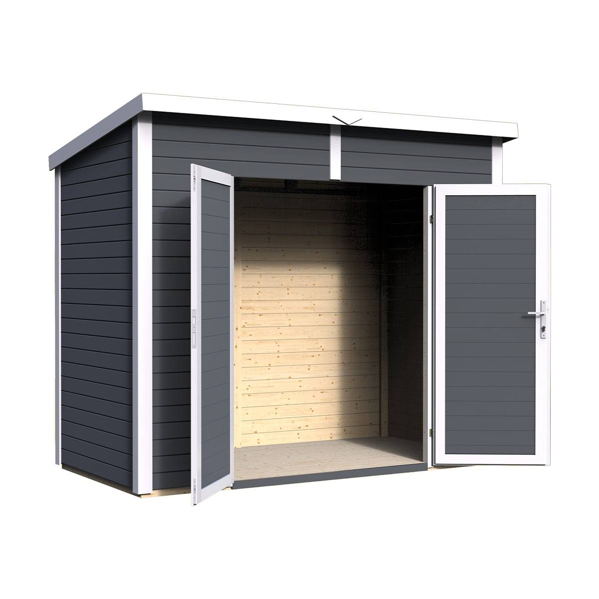 Abri de jardin en bois anthracite Bertilo 2,95 m² - Bertilo - Imagen 1