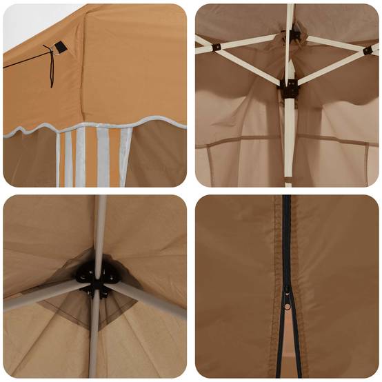 ComfortXL - Tente de réception Oxford avec 4 parois événements en plein air 288x288cm Beige - ComfortXL Outdoor Living - Image 2