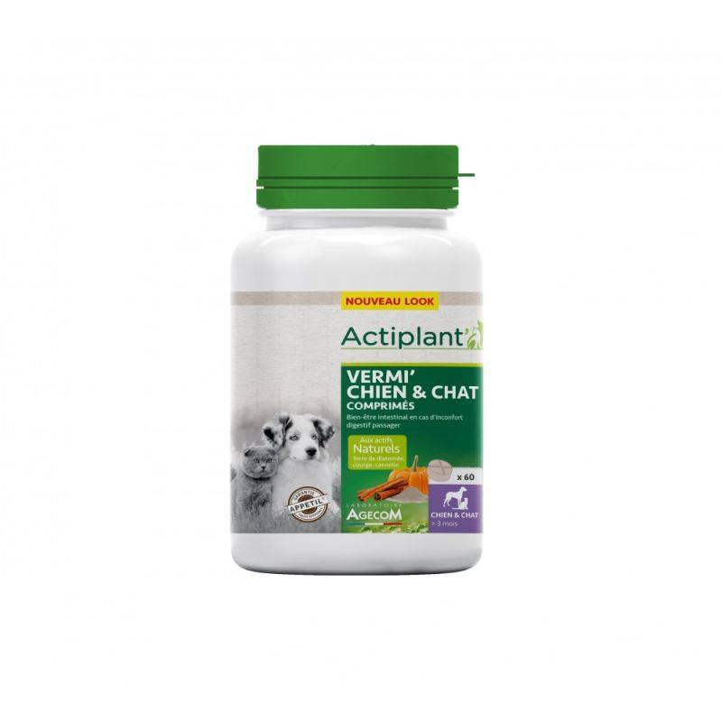 VERMI' PERRO Y GATO - Actiplant' - LABORATORIO AGECOM 60 comprimidos