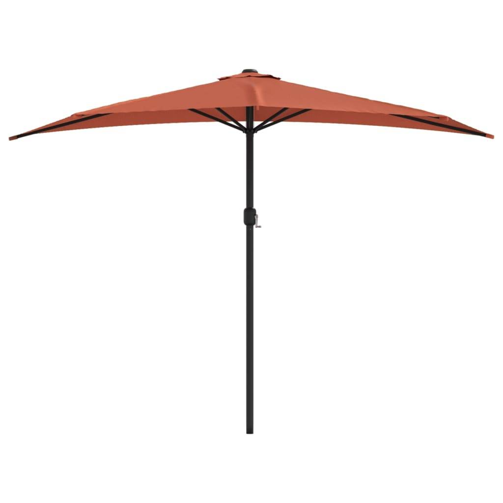 Helloshop26 - Parasol de balcon et mât en aluminium terre cuite 300 x 150 x 253 cm - Imagen 2