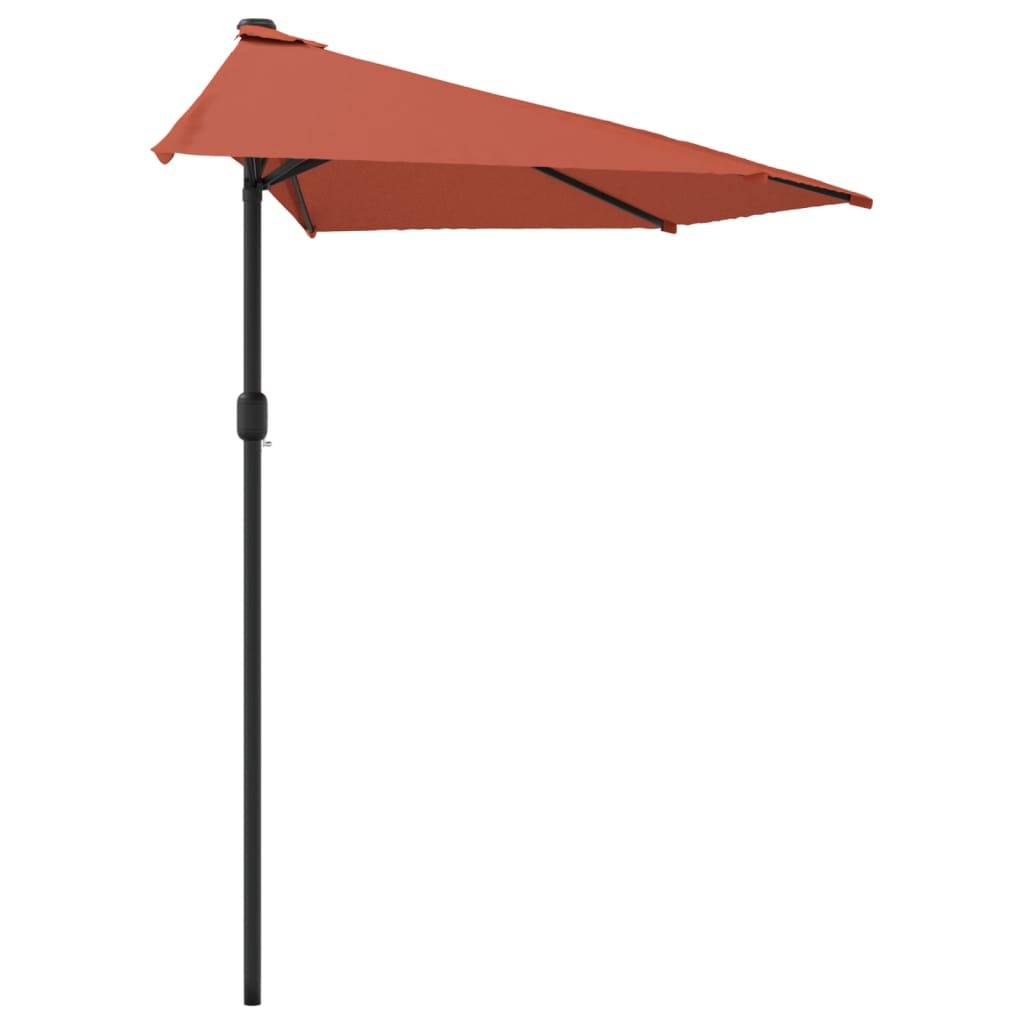 Helloshop26 - Parasol de balcon et mât en aluminium terre cuite 300 x 150 x 253 cm - Imagen 3