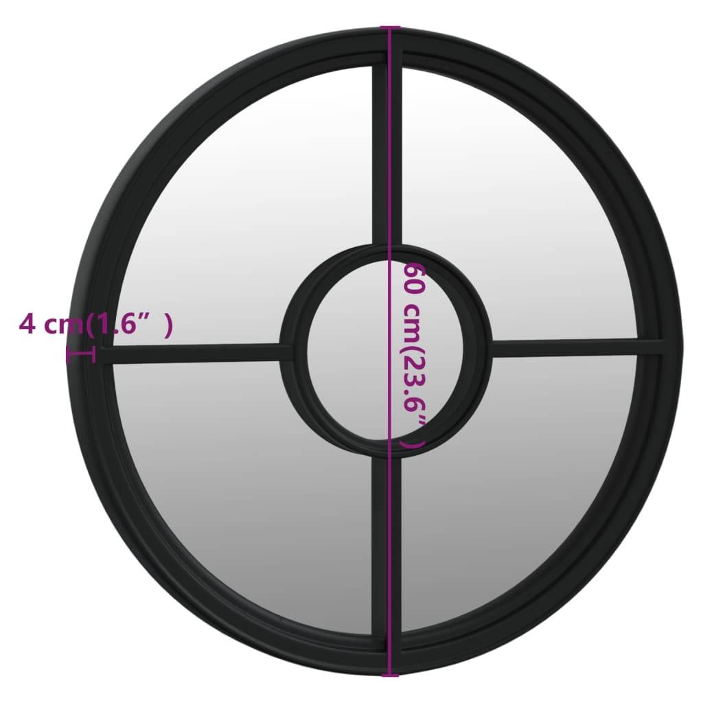 Maison Chic - Miroir de jardin Noir 60x4 cm Fer Rond utilisation extérieure Maison Chic - Image 6
