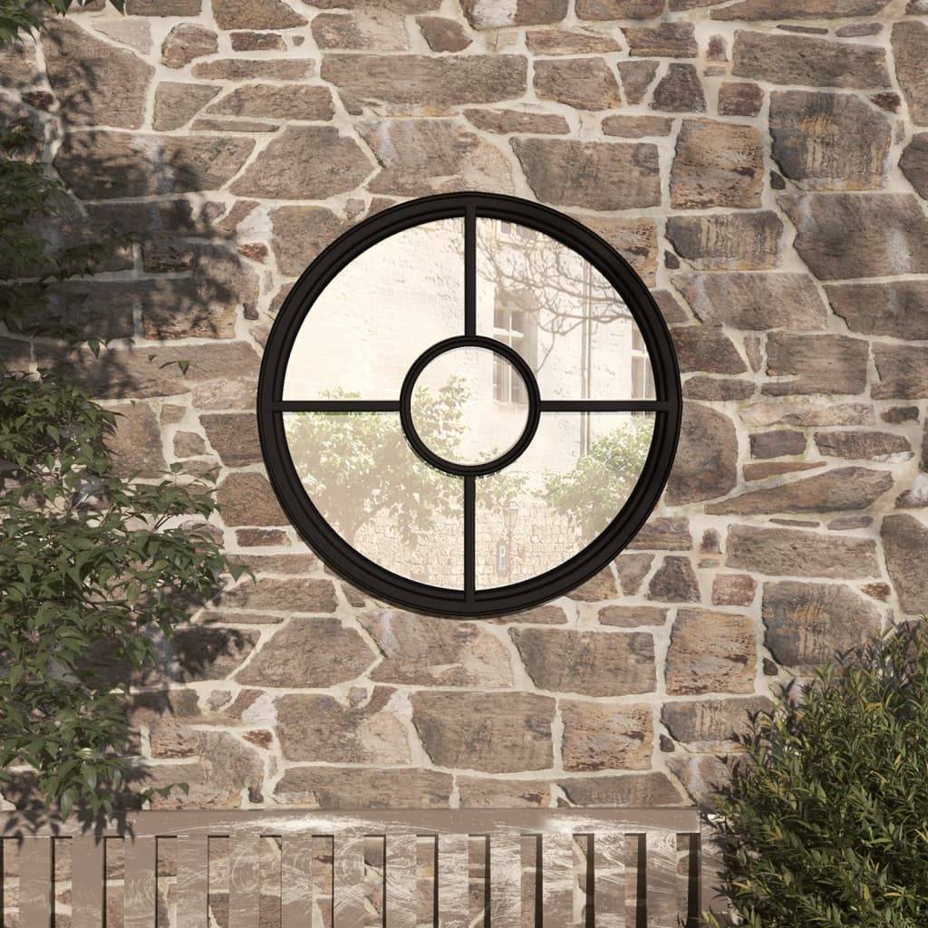 Maison Chic - Miroir de jardin Noir 60x4 cm Fer Rond utilisation extérieure Maison Chic - Image 2