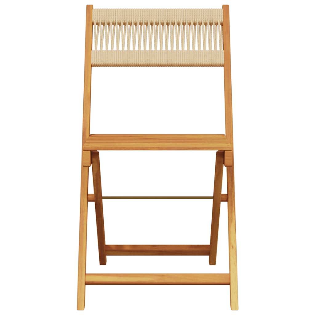 Vidaxl - Ensemble de bistro 3 pcs-Salons de jardin beige polypropylène et bois massif 868234 - Image 4