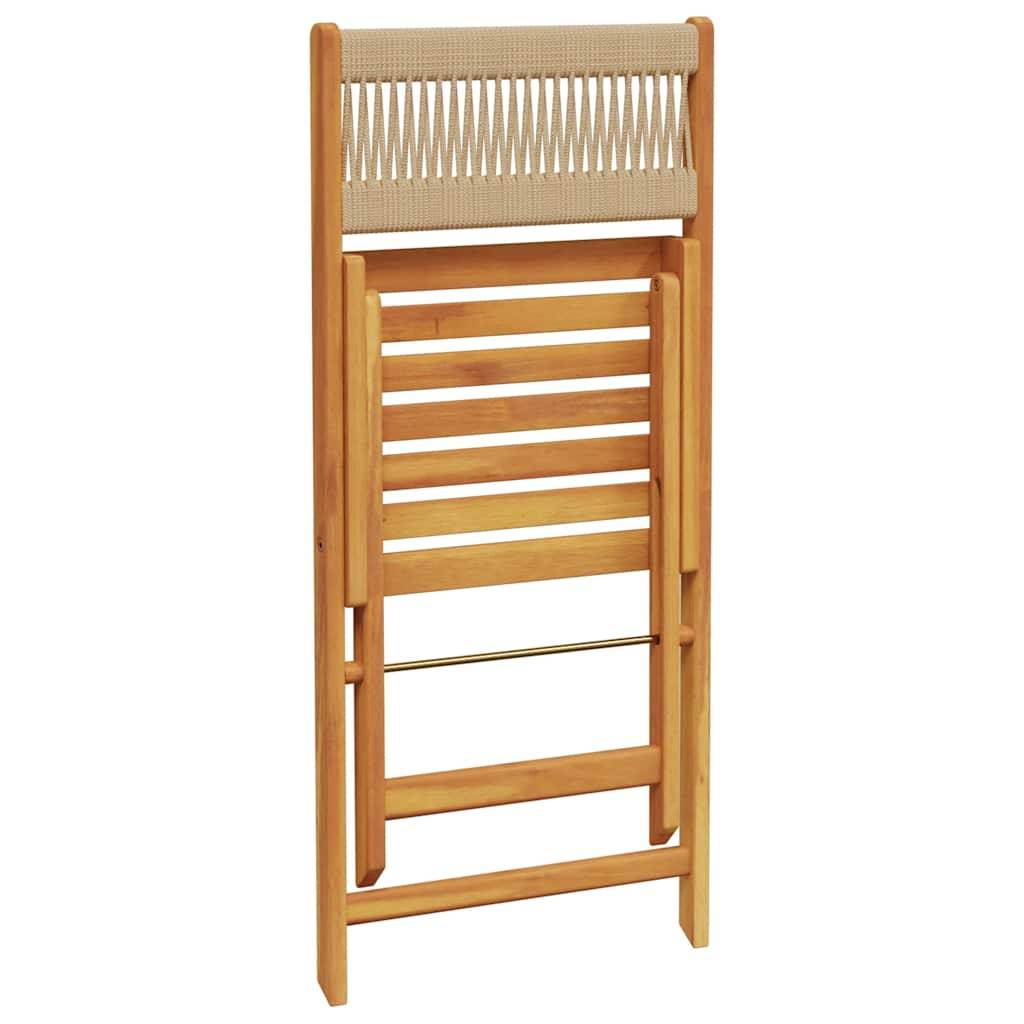 Vidaxl - Ensemble de bistro 3 pcs-Salons de jardin beige polypropylène et bois massif 868234 - Image 10
