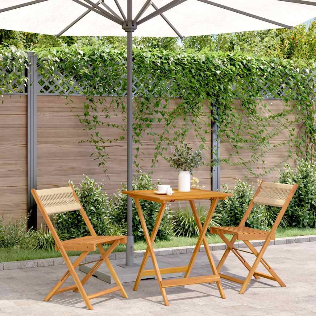 Vidaxl - Ensemble de bistro 3 pcs-Salons de jardin beige polypropylène et bois massif 868234 - Image 1