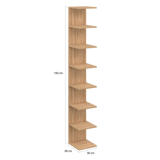 Etagère murale suspendue double position CHIARA 8 étagères façon hêtre 190 cm - Image 5