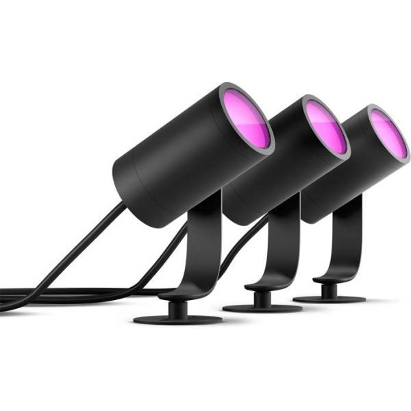 Philips - Lot de 3 spots de jardin - PHILIPS HUE - Lily - Noir - IP67 - Image 1