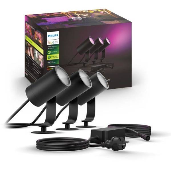Philips - Lot de 3 spots de jardin - PHILIPS HUE - Lily - Noir - IP67 - Image 2