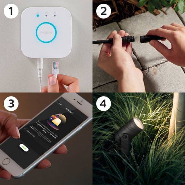Philips - Lot de 3 spots de jardin - PHILIPS HUE - Lily - Noir - IP67 - Image 5
