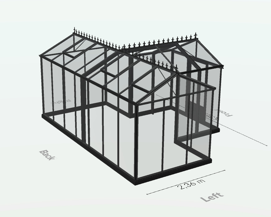 15m²  -  Serre en verre trempé - Euro T Classic - Laquée - 15m² - vert jonc - L'atelier Des Serres - Imagen 6