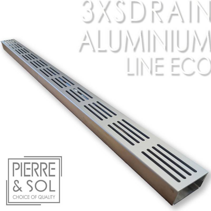 Caniveau Inox Hauteur 3,5 cm - 3XSDRAIN EASY Grille aluminium - LINE ECO -       Pièce en T