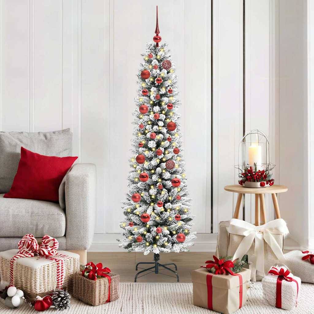 Sapin de Noël | Arbre de Noël artificiel Blanc 150 cm PVC, métal et plastique Maison Chic - Image 2