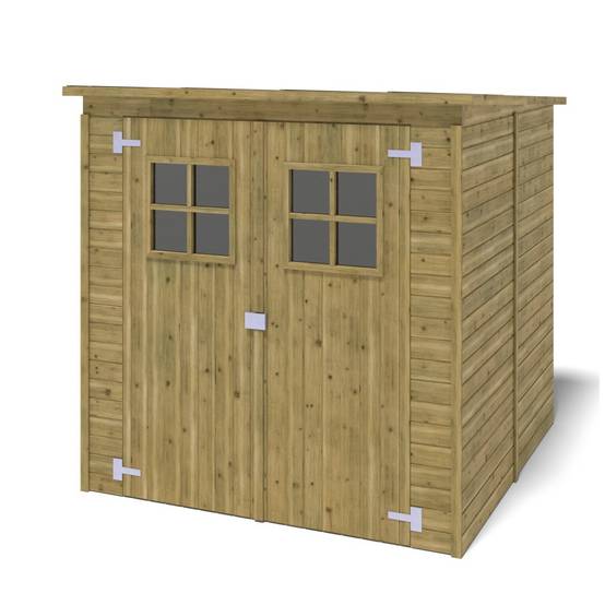Altanka - Abri de jardin en bois 3.42 m2 - 1.9x1.8 m - traité - Couleur: vert - DOM10 - ALTANKA - Image 1