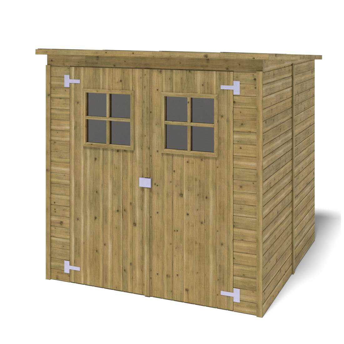 Altanka - Abri de jardin en bois 3.42 m2 - 1.9x1.8 m - traité - Couleur: vert - DOM10 - ALTANKA - Image 1