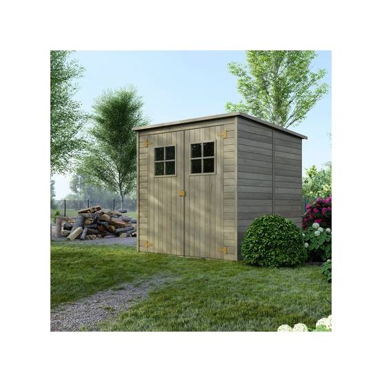 Altanka - Abri de jardin en bois 3.42 m2 - 1.9x1.8 m - traité - Couleur: vert - DOM10 - ALTANKA - Image 2