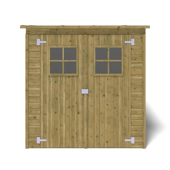 Altanka - Abri de jardin en bois 3.42 m2 - 1.9x1.8 m - traité - Couleur: vert - DOM10 - ALTANKA - Image 3