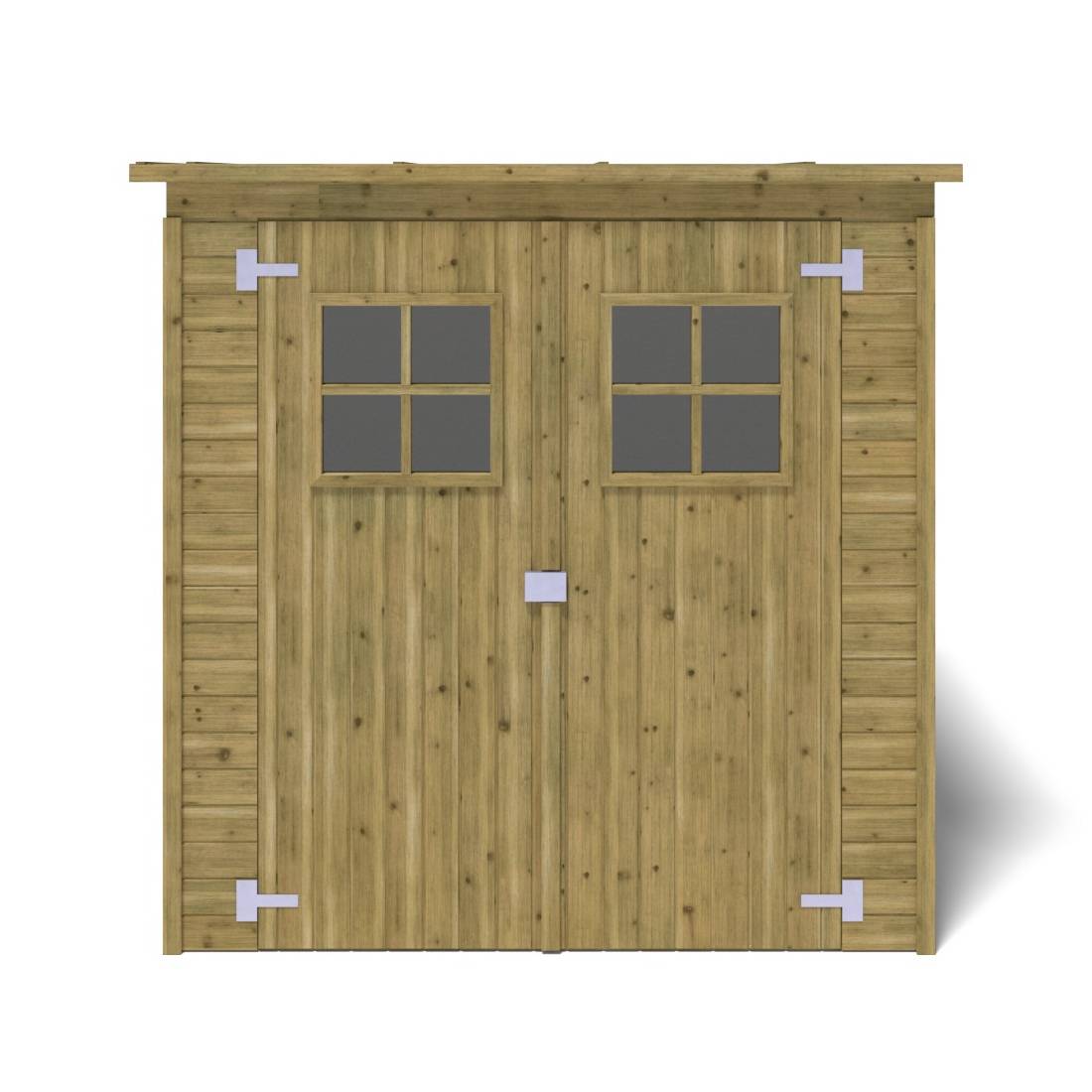 Altanka - Abri de jardin en bois 3.42 m2 - 1.9x1.8 m - traité - Couleur: vert - DOM10 - ALTANKA - Image 3