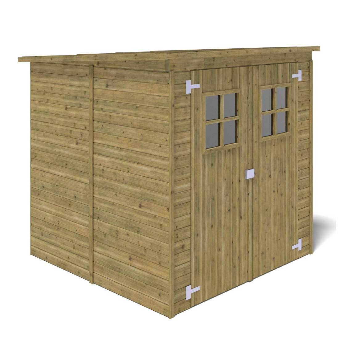 Altanka - Abri de jardin en bois 3.42 m2 - 1.9x1.8 m - traité - Couleur: vert - DOM10 - ALTANKA - Image 5