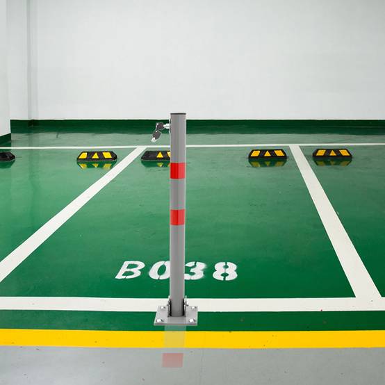 3x Barrière de Parking Rabattable - 71 cm - Rond - en Acier - Verrouillable avec Clés - Poteau Borne de Stationnement Pliable - Image 7
