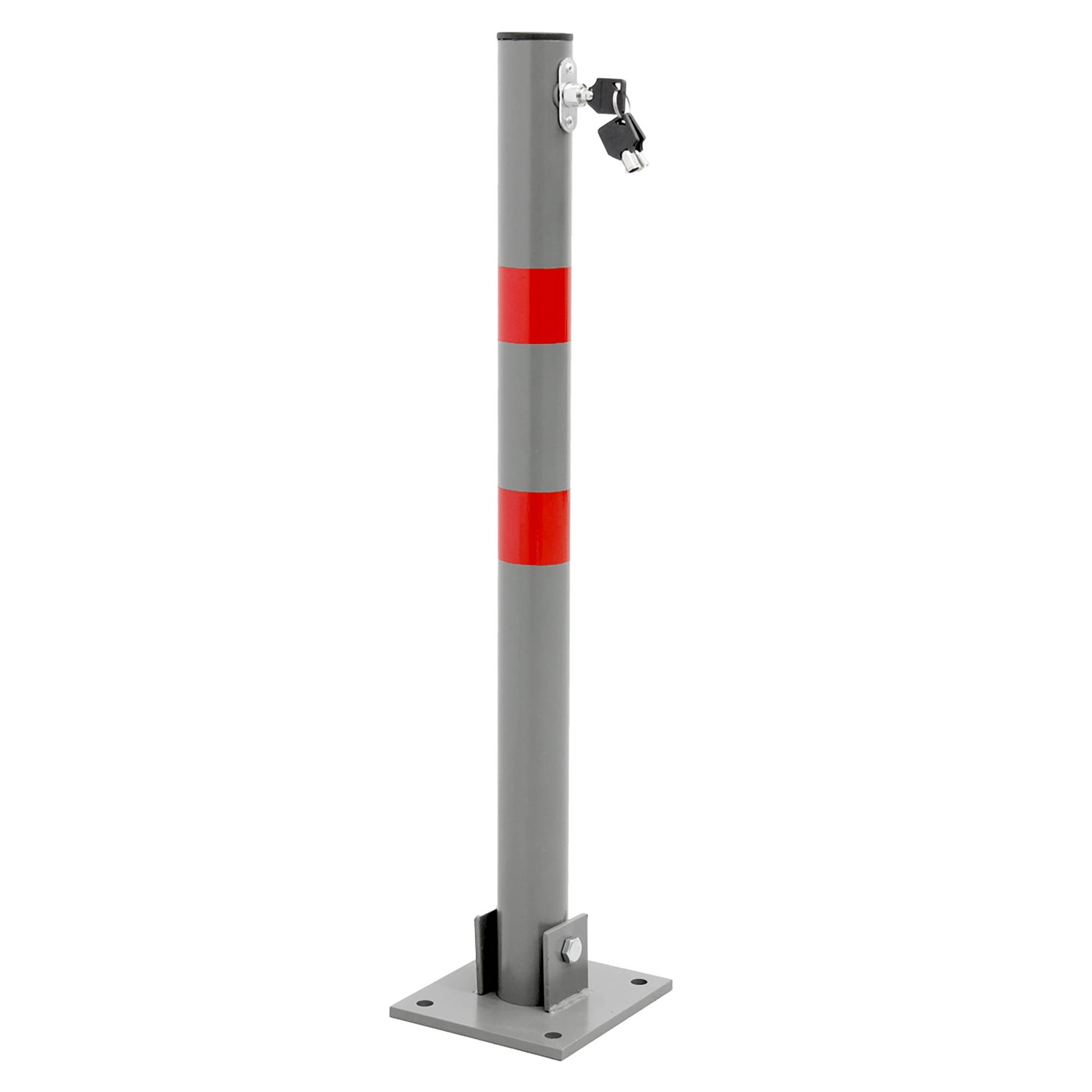 3x Barrière de Parking Rabattable - 71 cm - Rond - en Acier - Verrouillable avec Clés - Poteau Borne de Stationnement Pliable - Image 2