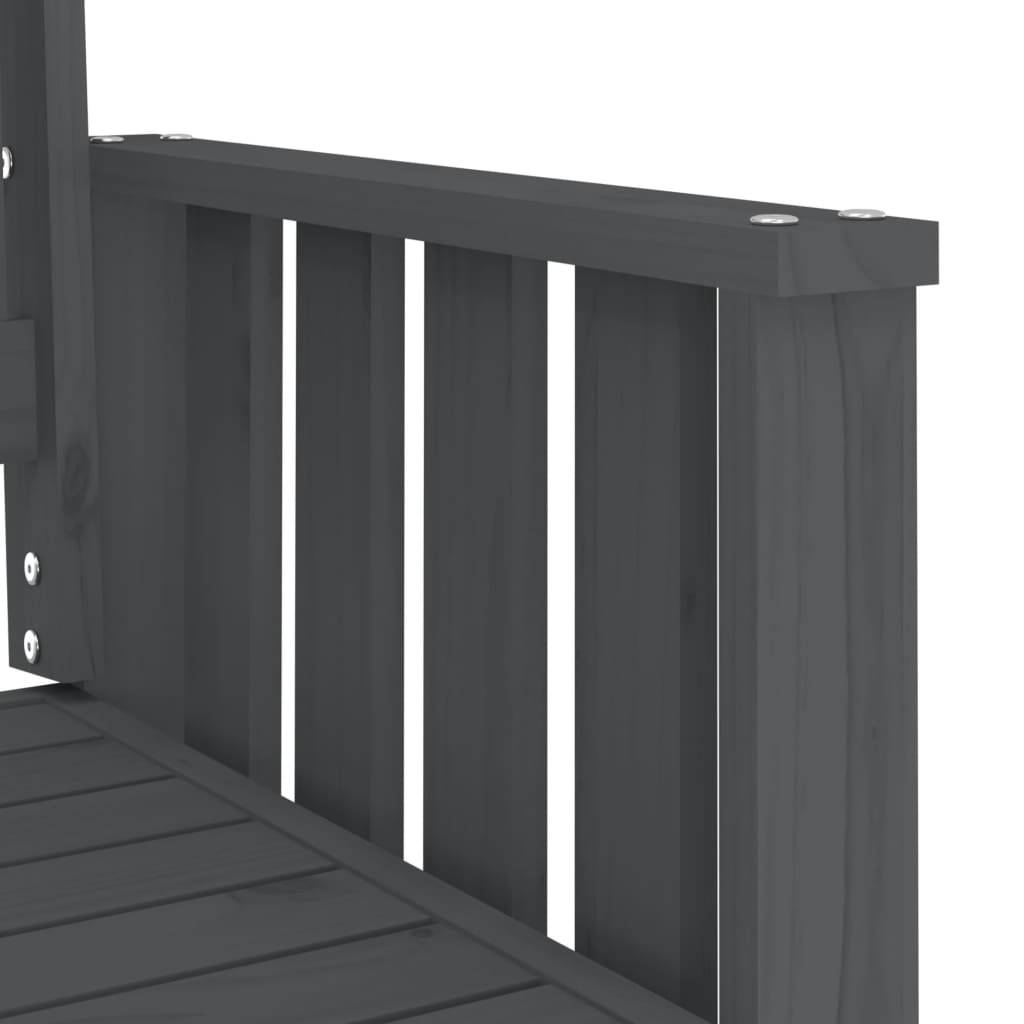 Maison Chic - Banc de jardin - Banc d'extérieur - Banquette avec table 2 places gris bois massif de pin-JU13943 - Imagen 6