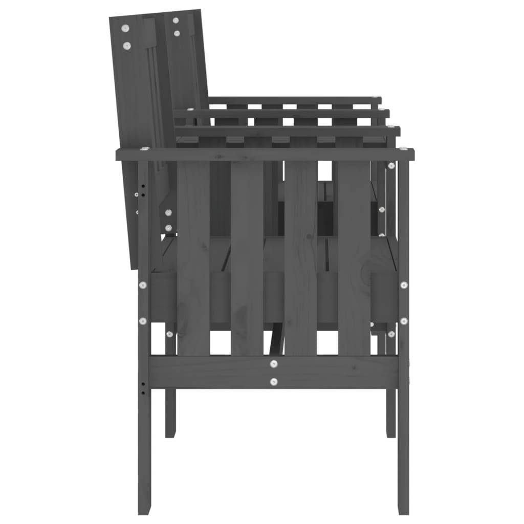 Maison Chic - Banc de jardin - Banc d'extérieur - Banquette avec table 2 places gris bois massif de pin-JU13943 - Imagen 4