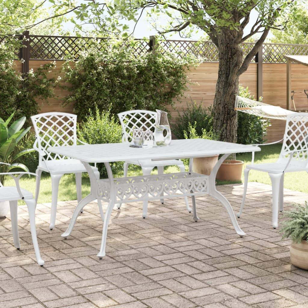 Table de jardin aluminium coulé blanc 150 x 90 x 72 cm - PANGIVO - Image 3