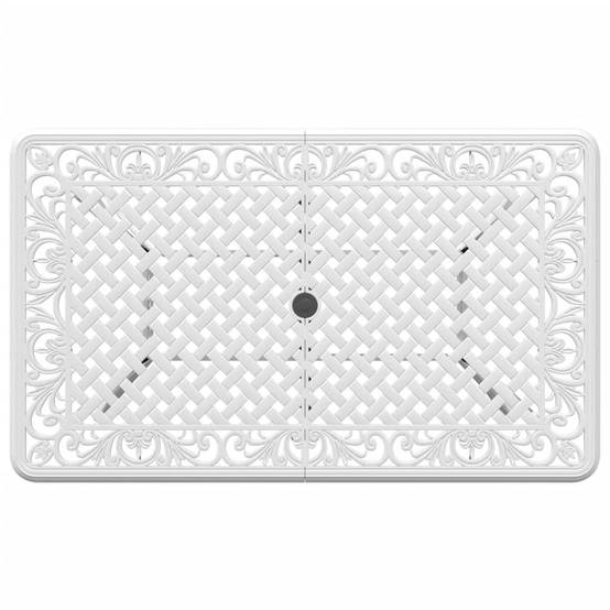 Table de jardin aluminium coulé blanc 150 x 90 x 72 cm - PANGIVO - Image 8
