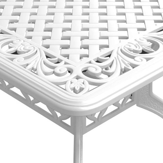 Table de jardin aluminium coulé blanc 150 x 90 x 72 cm - PANGIVO - Image 9