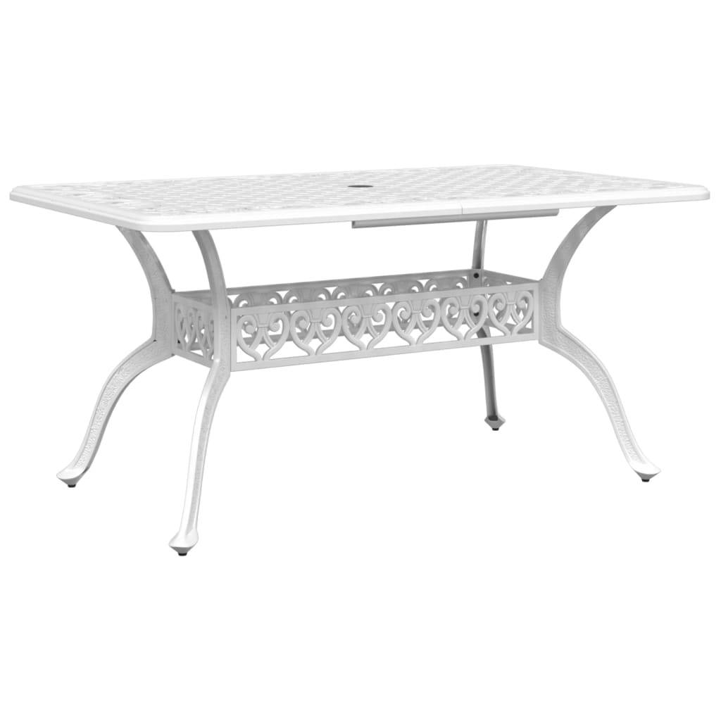 Table de jardin aluminium coulé blanc 150 x 90 x 72 cm - PANGIVO - Image 2