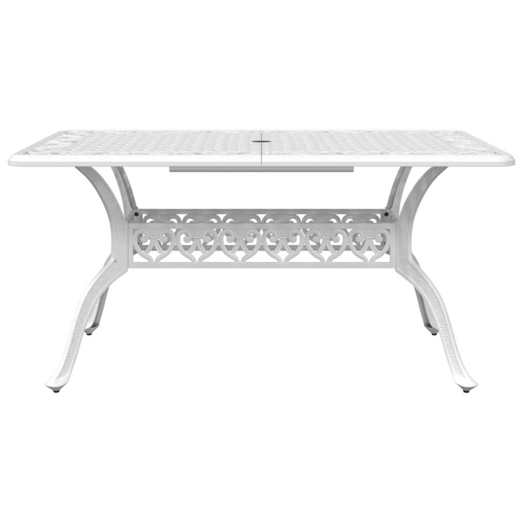 Table de jardin aluminium coulé blanc 150 x 90 x 72 cm - PANGIVO - Image 5