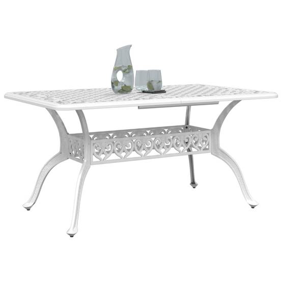 Table de jardin aluminium coulé blanc 150 x 90 x 72 cm - PANGIVO - Image 4