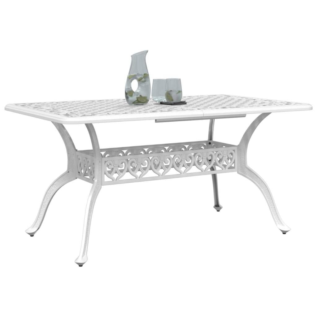 Table de jardin aluminium coulé blanc 150 x 90 x 72 cm - PANGIVO - Image 4