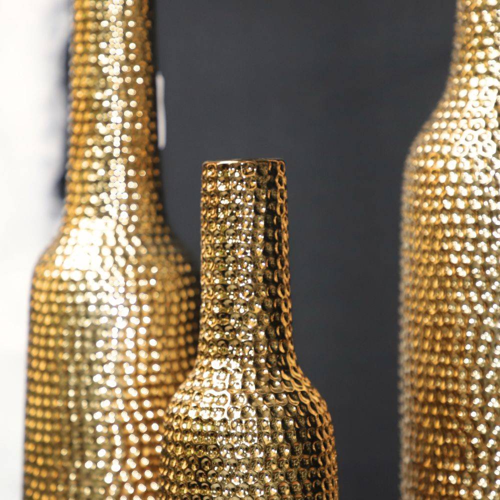 Vase en céramique doré 11 x 30.5 Ø ouv 2,5 Chemin de campagne - Imagen 6