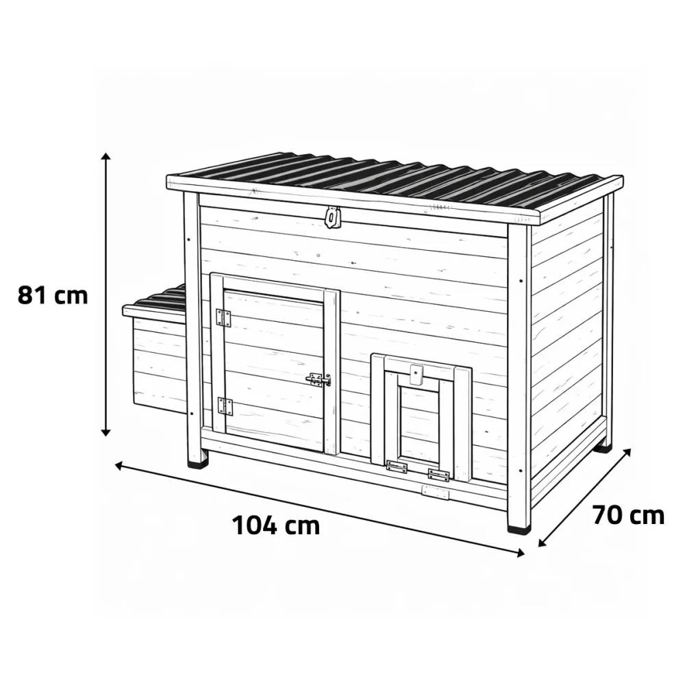 Poulailler Hefa+ avec enclos intégré 200x115x75cm - Jusqu'à 6 poules - Image 4