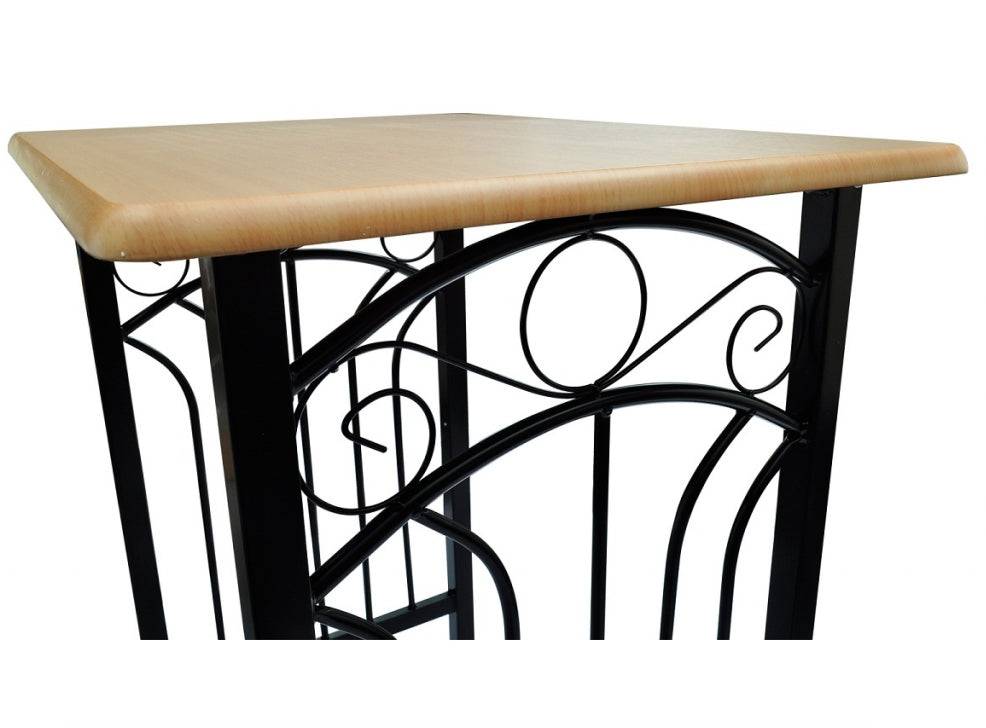 Helloshop26 - Lot de 2 tabourets de bar chaise avec table haute set bois acier design cuisine salon - Imagen 2