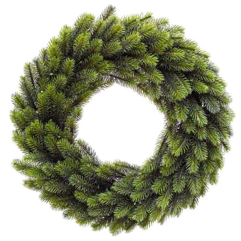 Lotti - Couronne sapin artificiel de Noël Lumineuse Prelit PE Verte ø60cm 80 LED Blanc Chaud Fixe IP44 à Piles - Lotti - Image 9