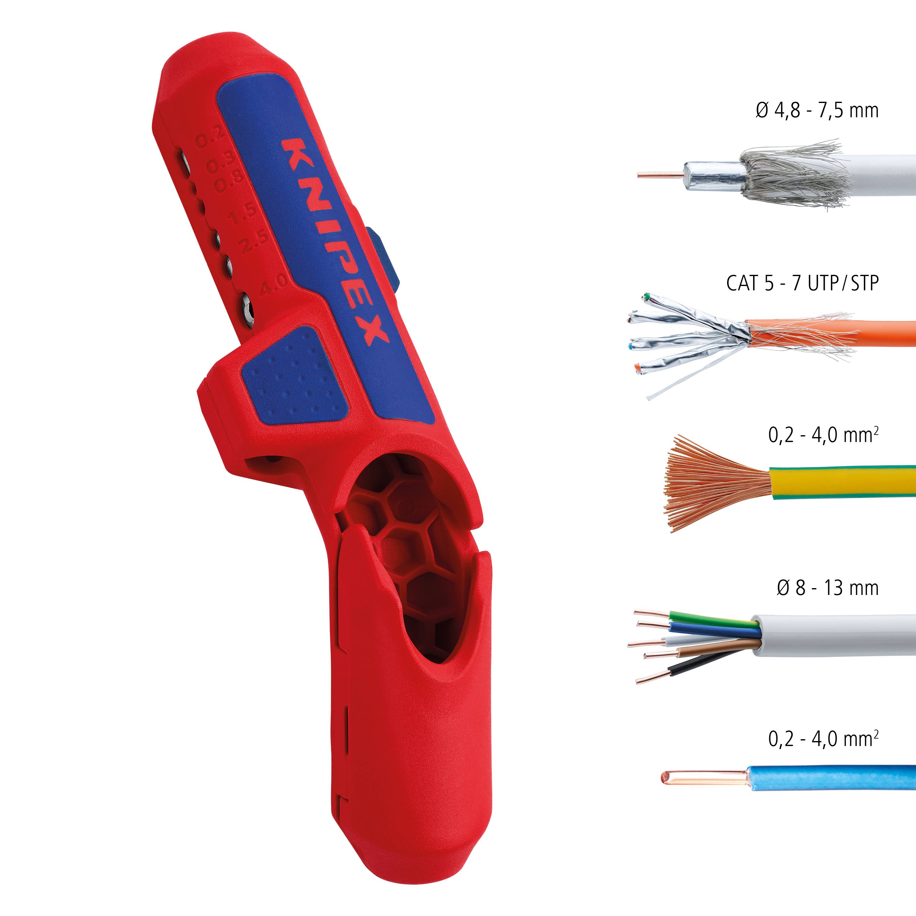 Knipex - Outil universel à dégainer KNIPEX ErgoStrip - Longueur : 135 mm - 169501SB - Image 3
