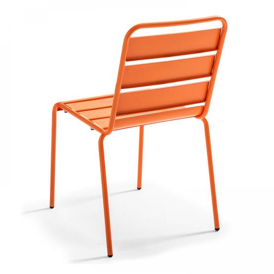 Oviala - Ensemble table de jardin et 8 chaises en métal orange Palavas - Oviala - Imagen 5