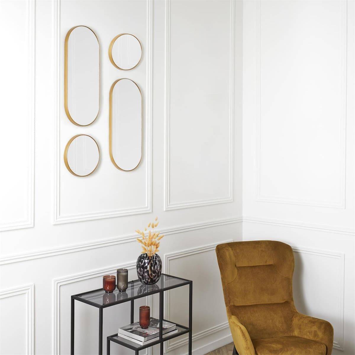 ALTOBUY - Lot de 4 Miroirs Muraux Décoratifs Rond et Ovale Versa Doré - IONIX - Image 3