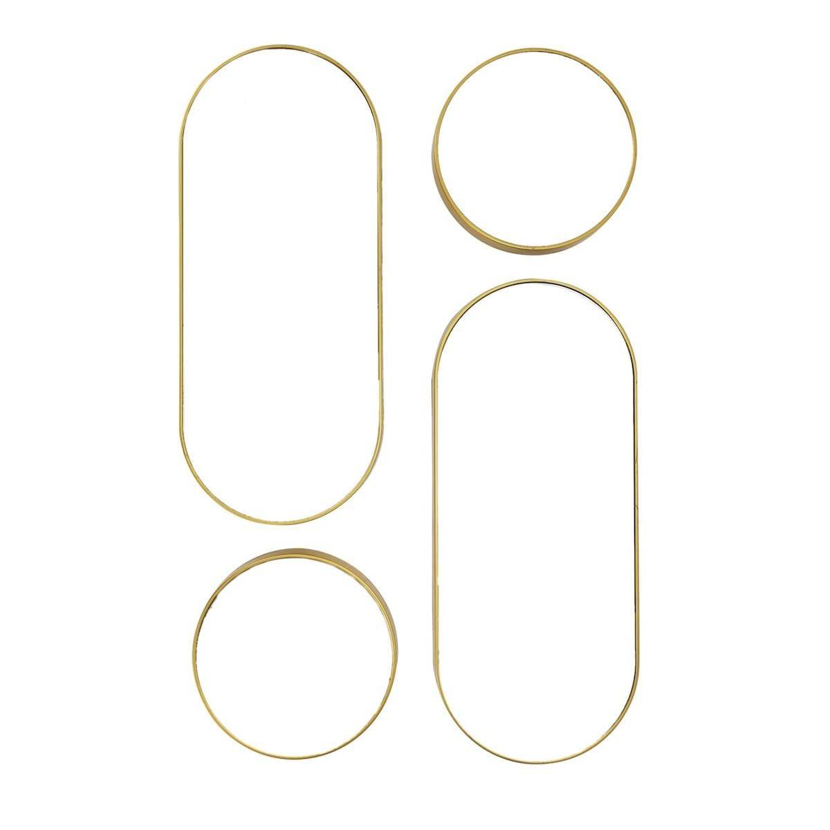 ALTOBUY - Lot de 4 Miroirs Muraux Décoratifs Rond et Ovale Versa Doré - IONIX - Image 1